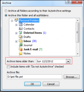 3: Split Large PST File In Outlook 2013