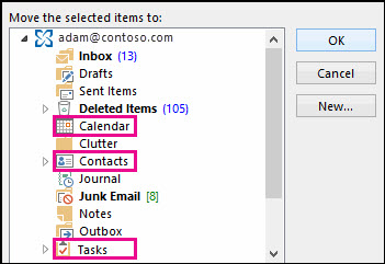 4: Recover Lost Outlook Emails, Contacts, Tasks, etc.