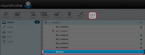 Step 2: Roundcube to Outlook