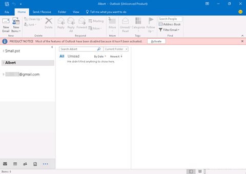 Launch Outlook to Change Outlook Data File Display Name in Outlook 2019