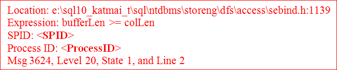 SQL Database Error 3624