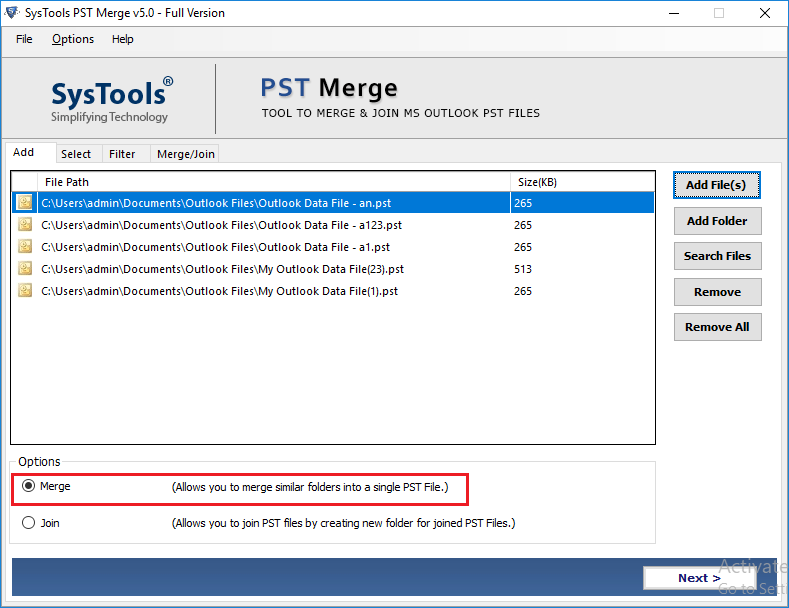 Merge Archive PST Files