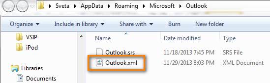 Outlook.xml file