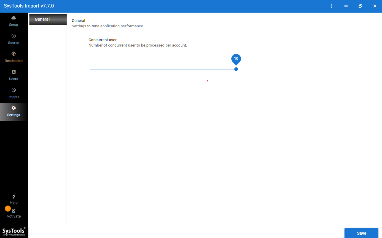 select concurrent settings