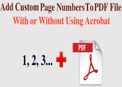 add custom page numbers to pdf