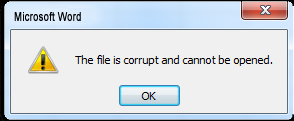 Fix The File is Corrupted And Cannot Be Opened Word Error