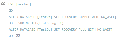 SQL Database Log File Truncate vs Shrink