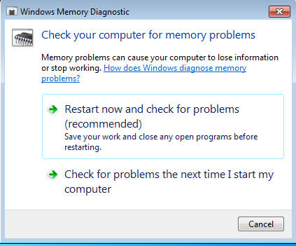 Run Windows Memory Diagnostics