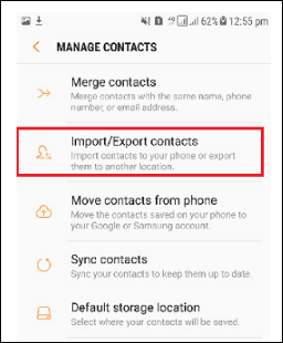select the Import / Export option
