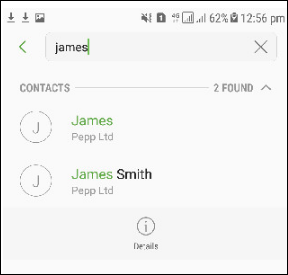imported contacts in a contact