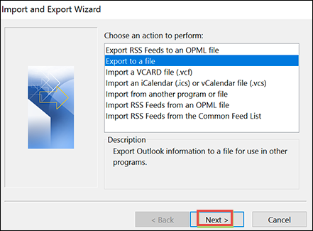 Export to a file option