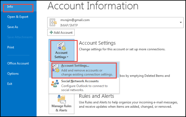 how to change email id in outlook 2013