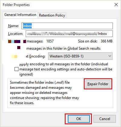 thunderbird not showing all messages