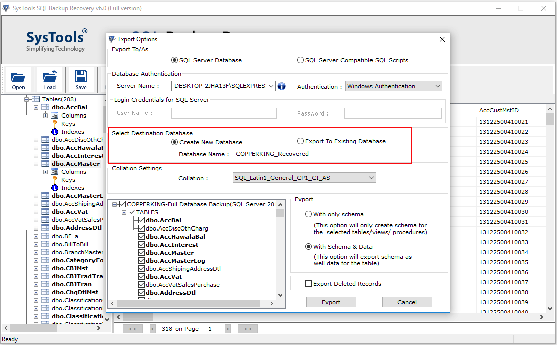 export-bak-file-to-new-database