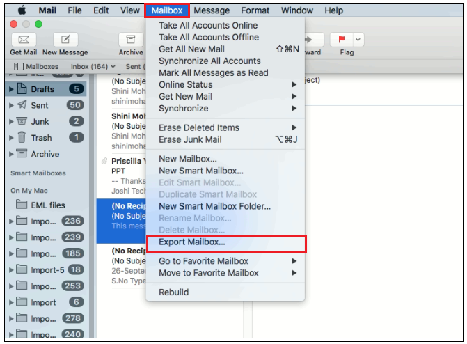 Export Apple Mail to HTML