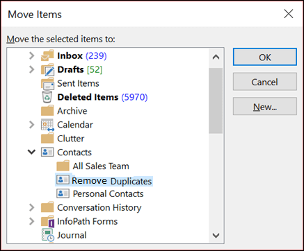 Remove Duplicate Contacts in Outlook