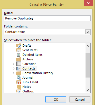 give a name to the new folder