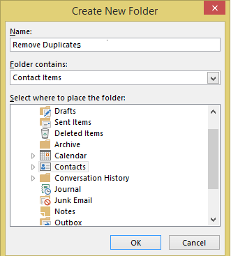 delete duplicate contacts in Microsoft Outlook