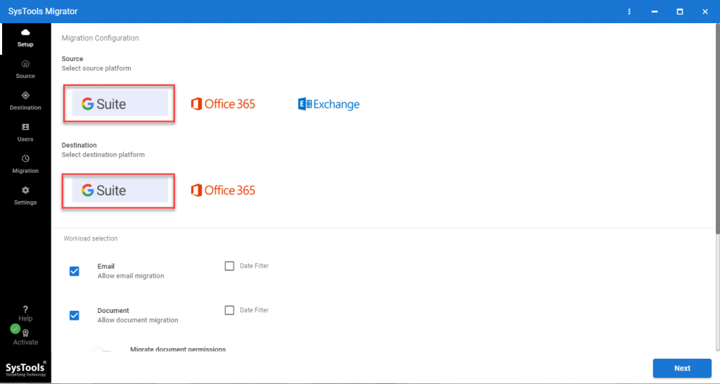 Migrate Email From One G Suite Account to Another Account