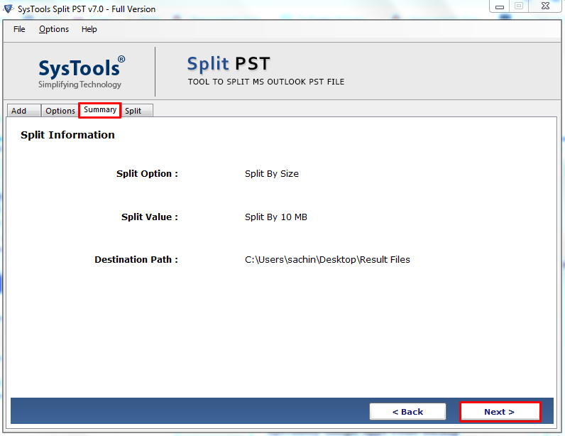 Split Large PST File