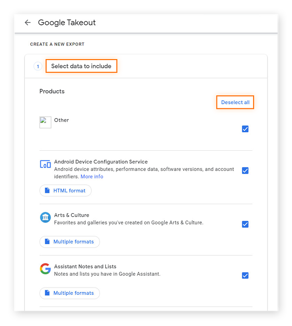 import takeout to gmail