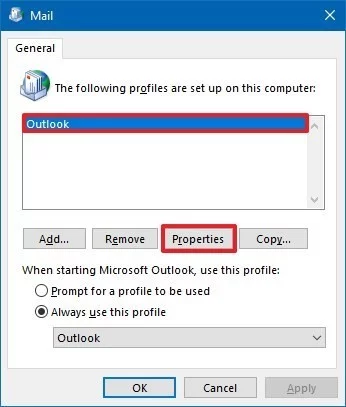 Properties: Repair Your Outlook Personal Folder File