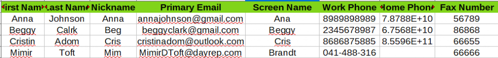 Excel file