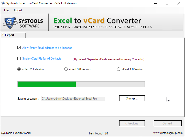 Excel Contacts to vCard Conversion