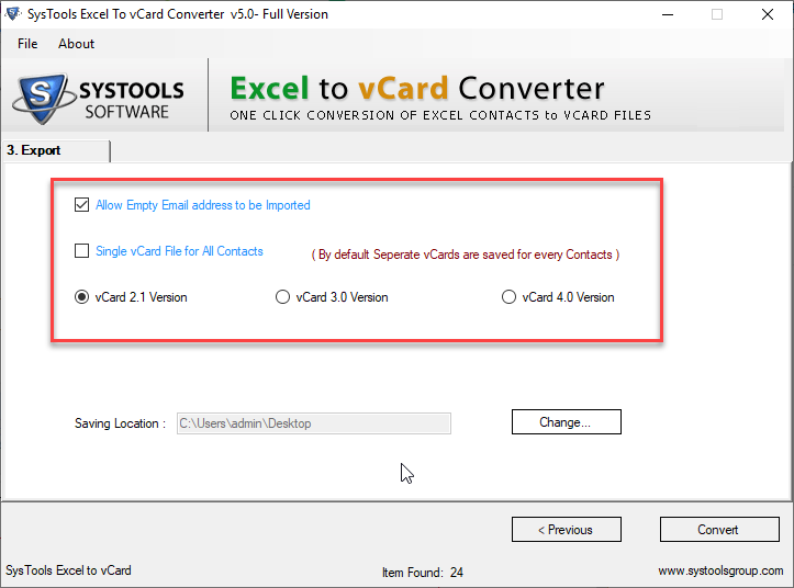 Convert Excel to vCard