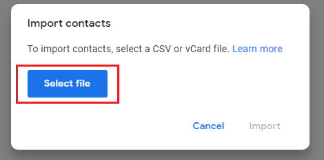 Select the csv file