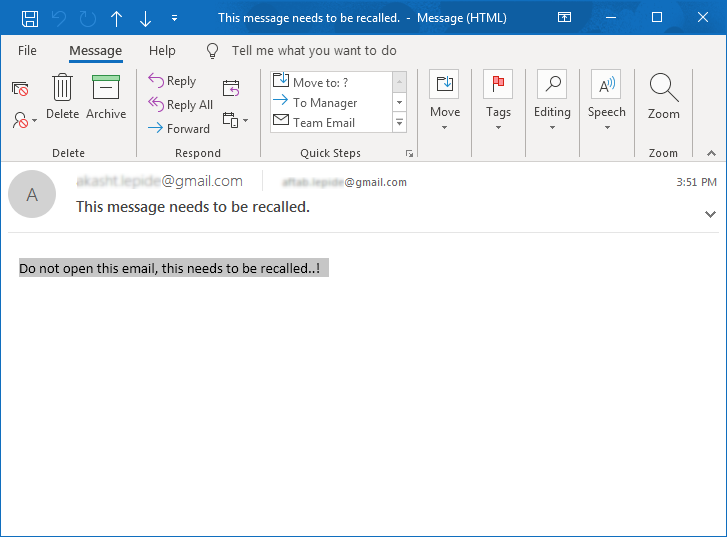 Open Email in New Window