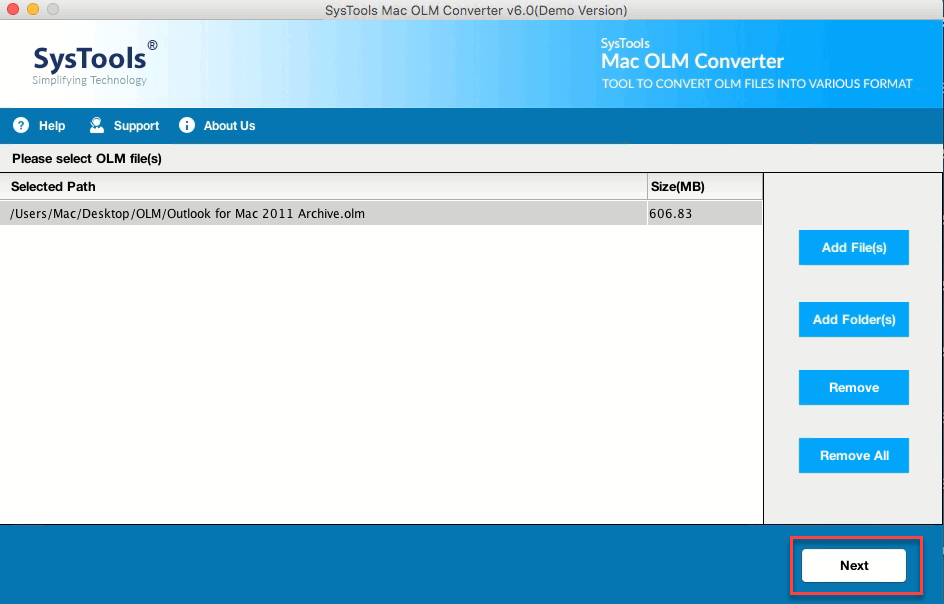 OLM to VCF Converter