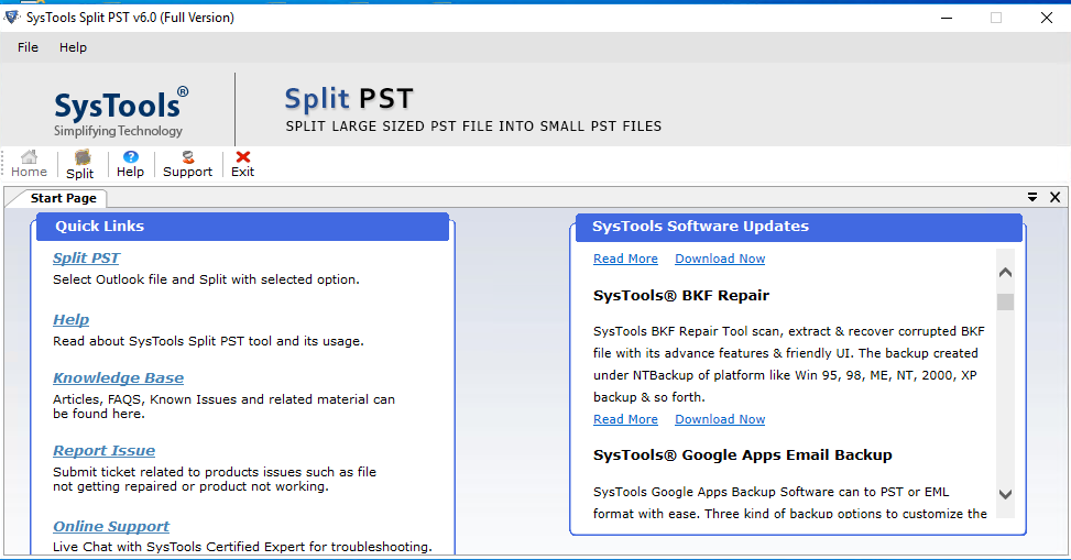 split pst files without outlook