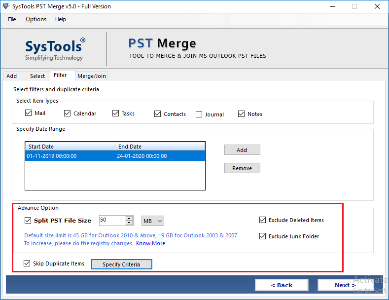 combine multiple pst files into one