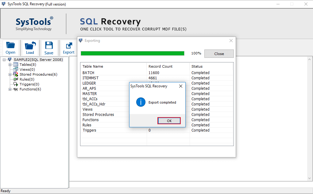 Extract Data from Corrupt MDF File