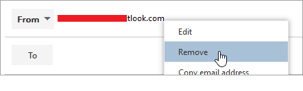 Remove option to shared Outlook mailbox