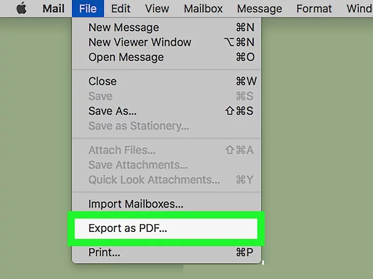 export as pdf