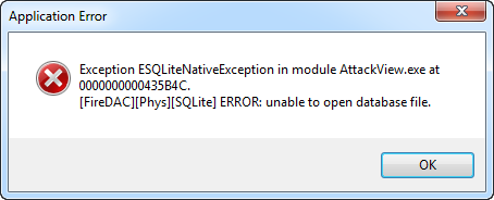 SQLite Unable to Open Database File