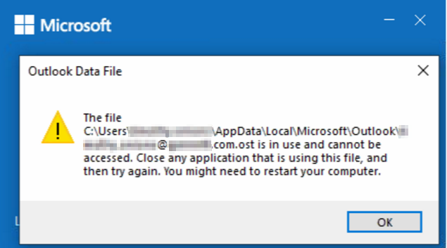 OST File Will Not Open in Outlook 2016, 2019