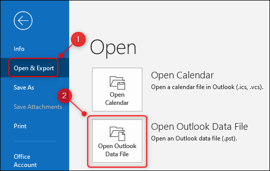 Open PST File in Outlook