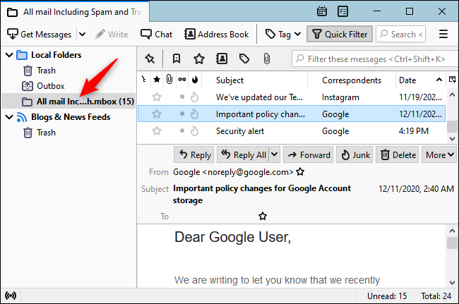open mbox file with thunderbird