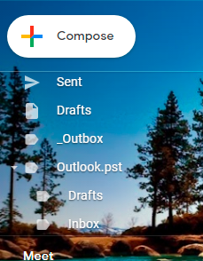 Open Outlook PST Folder in Gmail