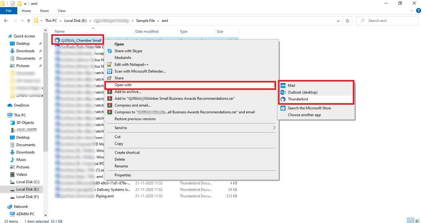 Open EML Files with Email Clients