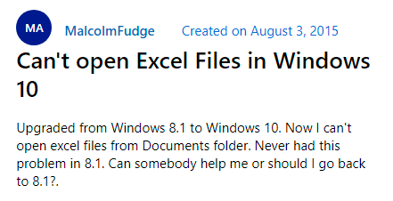 Won't Able to Open Excel