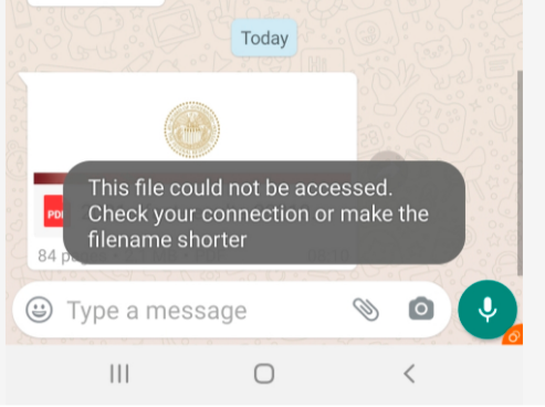 Won’t Able to Open PDF in WhatsApp