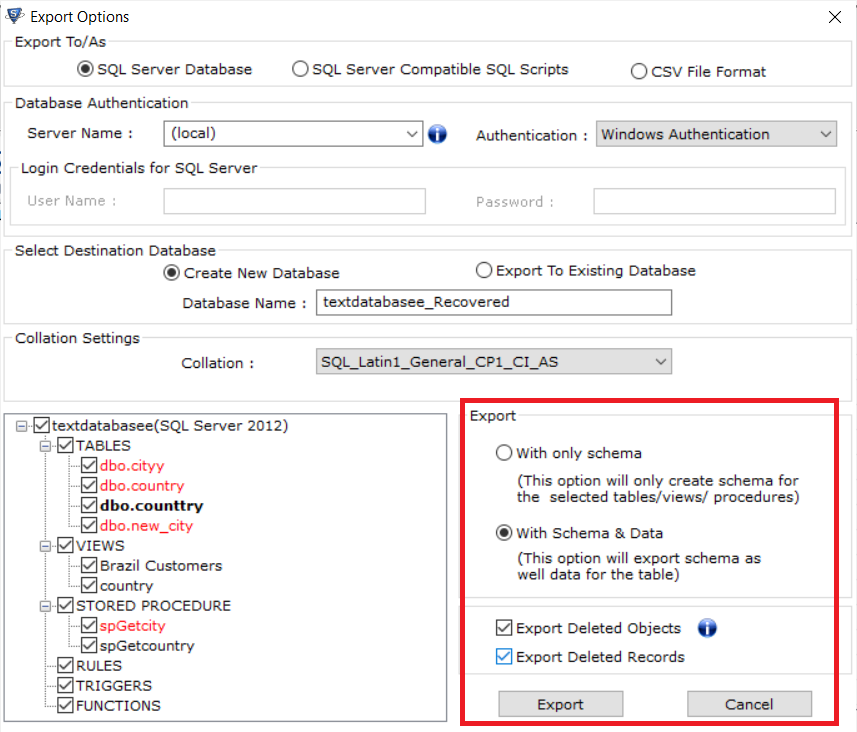 Step-6. Click on Export button