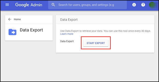 start google workspace export