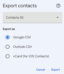 Choose Google CSV