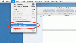 click on import mailbox