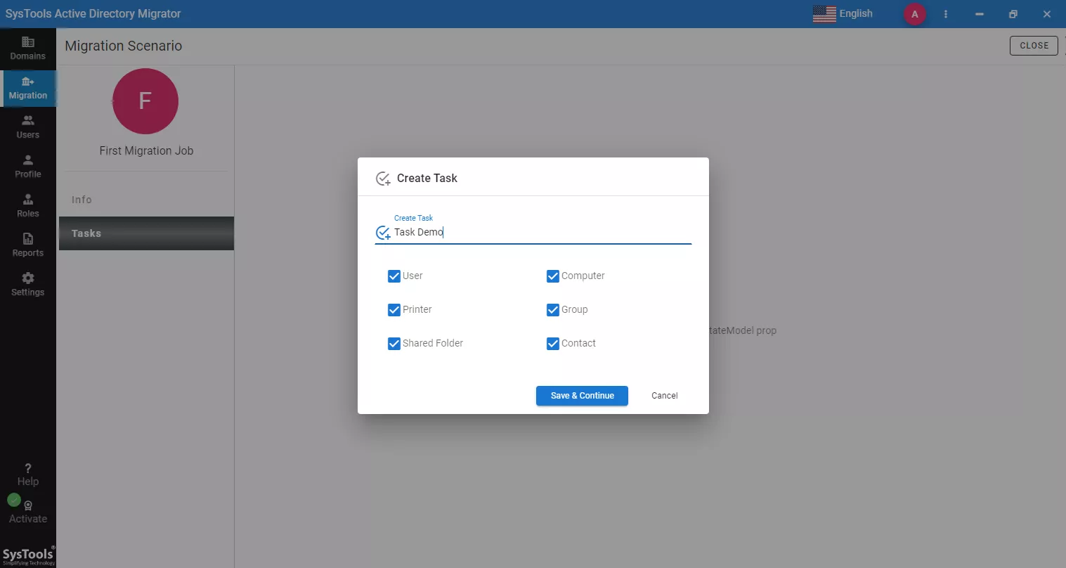 migrate user profile from one domain to another